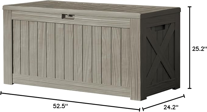 Devoko 120 Gallon Deck Box Resin Outdoor Storage Box Waterproof | Large Outdoor - Image 10