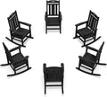 Oversized Outdoor Rocking Chairs Set of 6, 380lbs Heavy-Duty Large Patio Rocker by CIOKEA