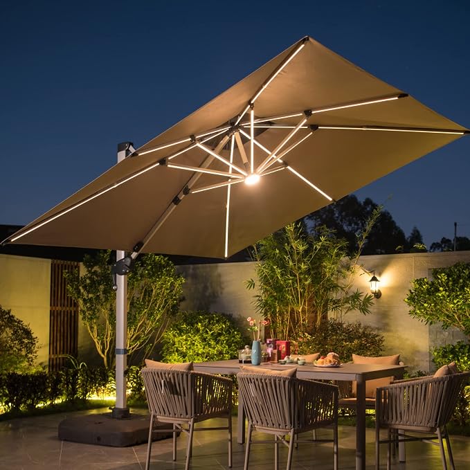 10x10 FT Square Cantilever Patio Umbrella - Image 3