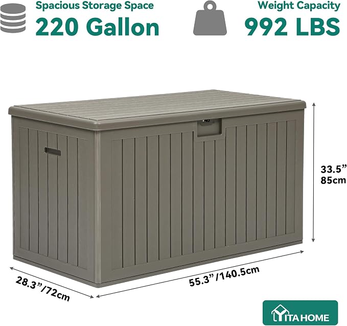 YITAHOME 220 Gallon Double-Wall Deck Box - Image 6