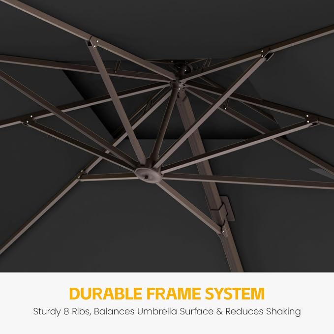 9x12 FT Patio Cantilever Umbrella, Rectangular Heavy Duty Offset Umbrella - Image 6