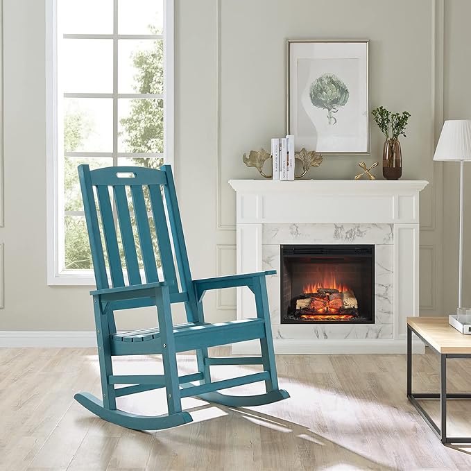 Oversized Outdoor Rocking Chair, HDPE Porch Rocker | High Back Rocking Chairs - Image 7