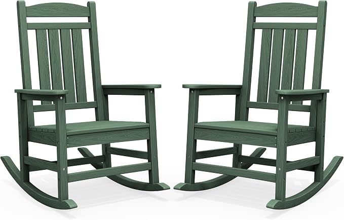 SERWALL Outdoor Rocking Chair Set of 2, Patio Rocking Chair, Porch Rocker by SERWALL