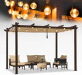 PURPLE LEAF Metal Pergola 10' x 12' Outdoor Rectangle Canopy, UV fabric by PURPLELEAF