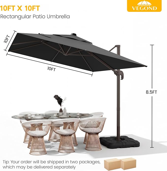 10x10 FT Patio Cantilever Umbrella - Image 2