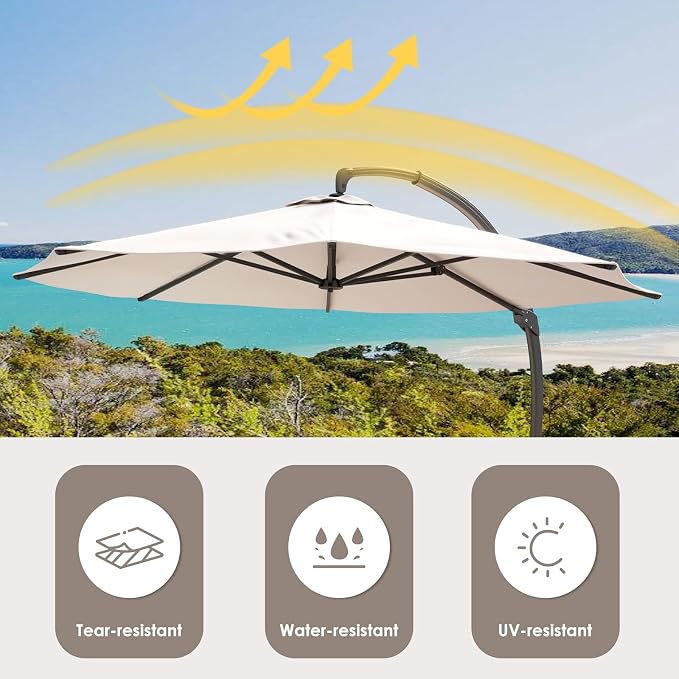 11FT All Aluminum Cantilever Patio Umbrella - Image 8