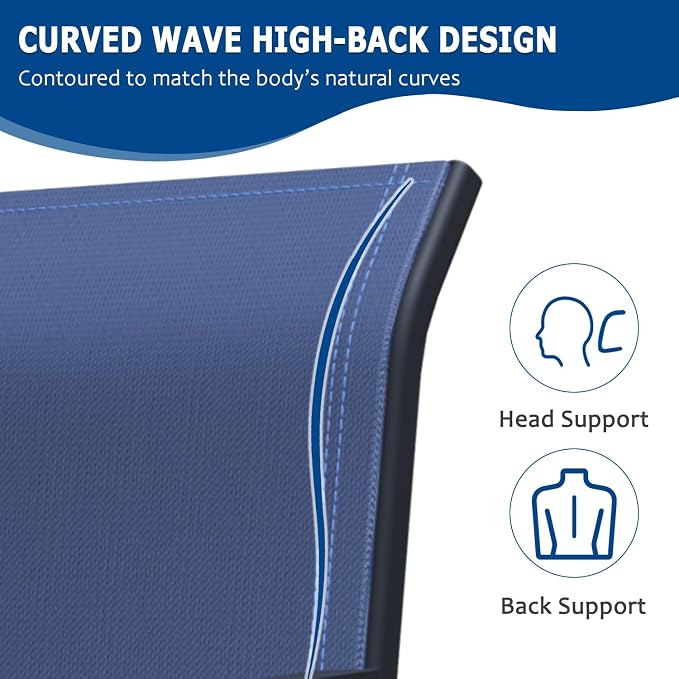 Outdoor Patio Chairs Set of 4, Lightweight Patio Set - Image 4
