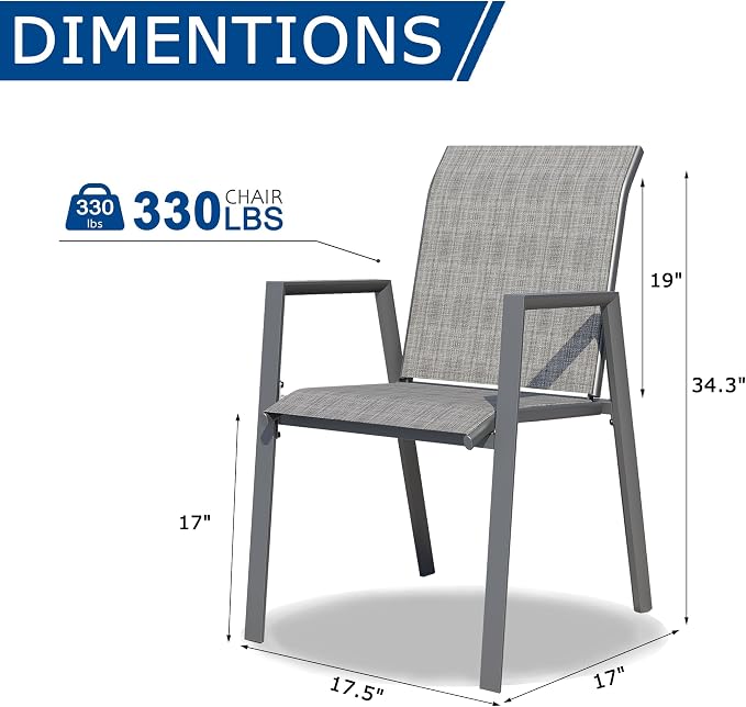 Outdoor Patio Chairs Set of 4, Lightweight Patio Set - Image 6