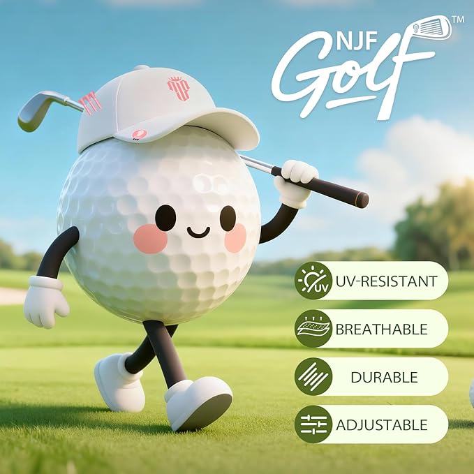 NJF Golf™ Hat Men - Breathable Mens Golf Hats, Adjustable Rope Snapback Cap, Convenient Cap with Tee Holder