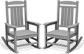 Oversized Outdoor Rocking Chair Set of 2, Porch Rockers, Light Gray | by KINGYES