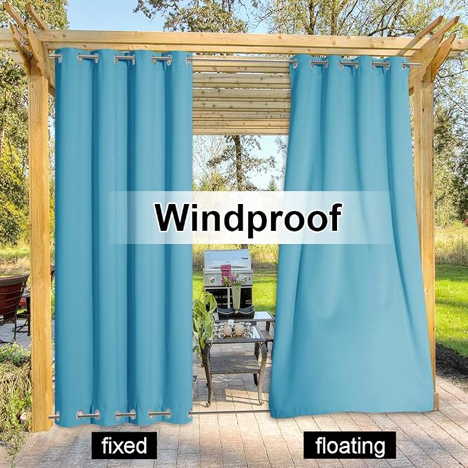 NICETOWN Outdoor Patio Curtains Long Drapes, Versatile Thermal Insulated Top - Image 5