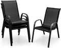 Giantex Patio Chairs Set of 4, Stackable Outdoor Dining Chairs by Giantex