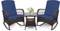 3 pcs Rocking Bistro Set Conversation Chairs by Enjoyyourlife