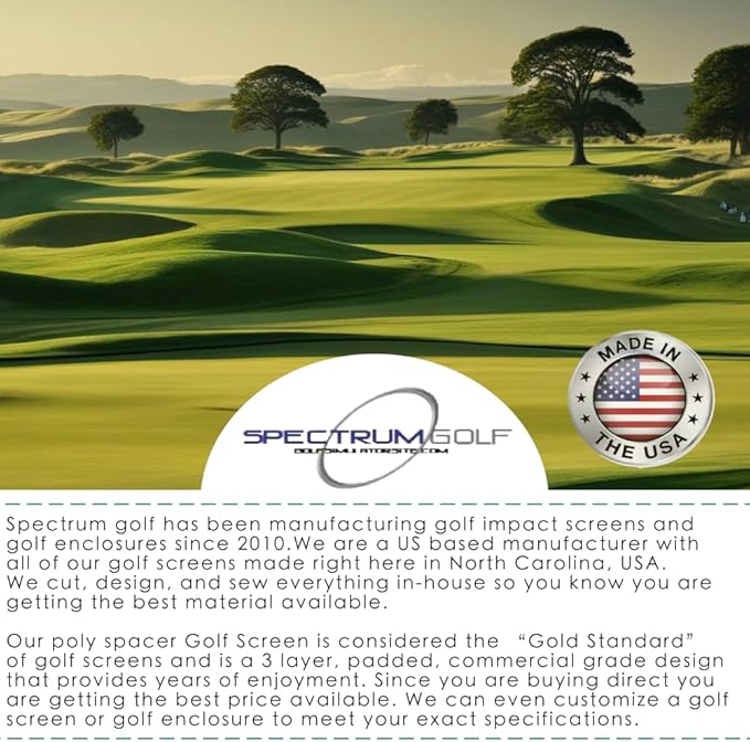 Spectrum Golf Simulator Golf Impact Screen **Poly Spacer Golf Simulator Screen Material**Black Border with Grommets