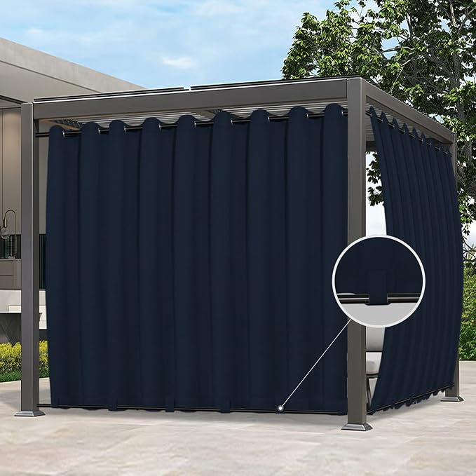 Easy-Going Outdoor Curtains for Patio 1 Panel, 54x96 inch, Weatherproof Privacy by Easy-Going