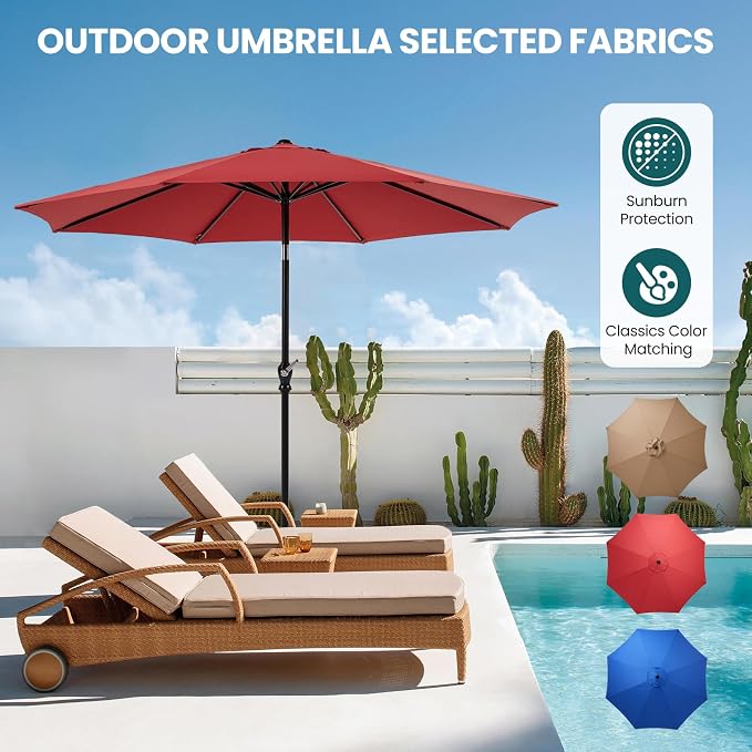 OLIXIS 9ft Patio Table Umbrella, Outdoor Patio Umbrella - Image 4