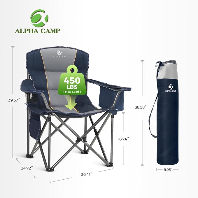 ALPHA CAMP Oversized Fully Padded Camping Chairs - Image 3
