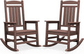 SERWALL Outdoor Rocking Chair Set of 2, Patio Rocking Chair, Coffee | HDPE by SERWALL