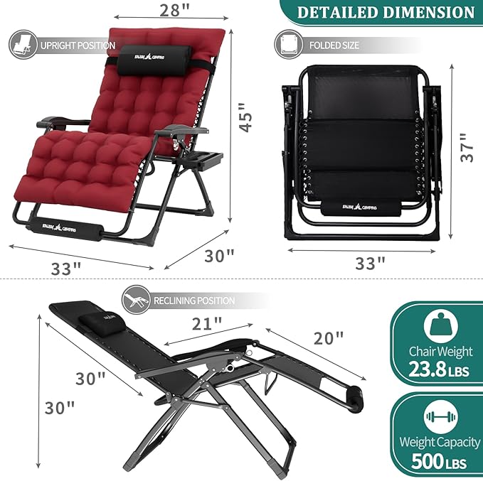 UDPATIO Oversized Zero Gravity Chair Patio Reclining Chairs - Image 3