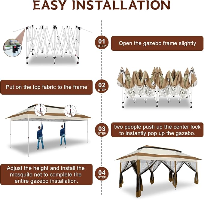 COBIZI 12x20 Pop up Canopy Tent - Image 6