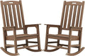 Outdoor Rocking Chair Set of 2, Oversized Porch Rocker | Weather Resistant by PsilvamGardenFurniture