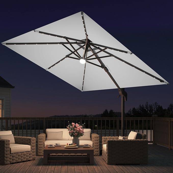 JZAC & QZYD 9x9 FT Cantilever Offset Patio Umbrella - Image 2
