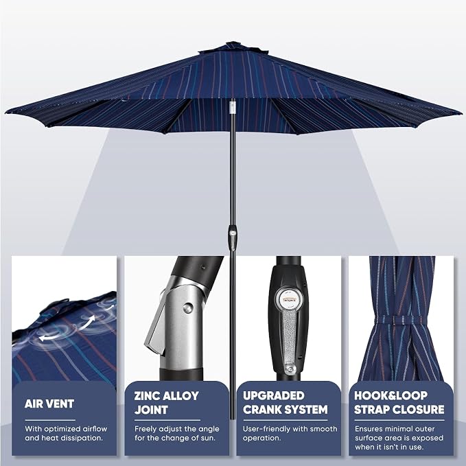 Tempera Patio Market Outdoor Table Umbrella - Image 4