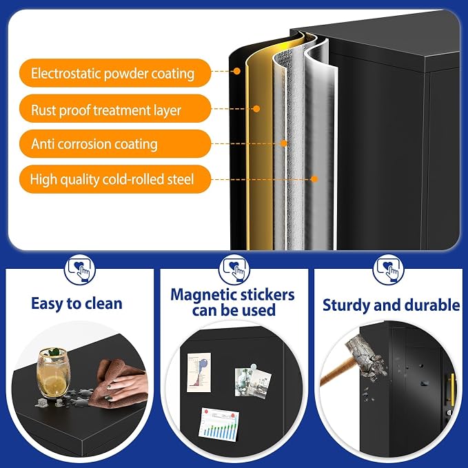 GAIOUS 35'' Tall Metal Storage Cabinet - Image 4