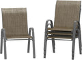 Amopatio Patio Chairs Set of 4, Outdoor Stackable Dining Chairs by Amopatio