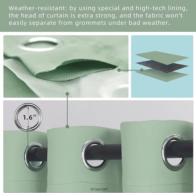 DIVA EN CAMINO DEC Outdoor Patio Curtain Waterproof Darkening Thermal Insulated - Image 3