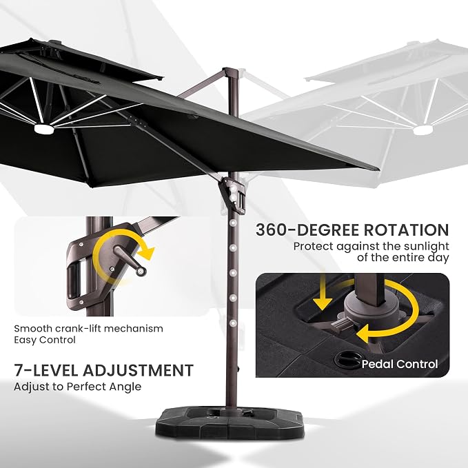 10x10 FT Outdoor Cantilever Patio Umbrella - Image 6