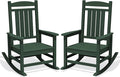 Oversized Outdoor Rocking Chairs Set of 2, HDPE Porch Rocker by KINGYES