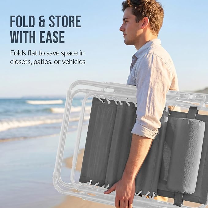 Best Choice Products Set of 2 Extra Wide Adjustable Steel Mesh Zero Gravity - Image 7