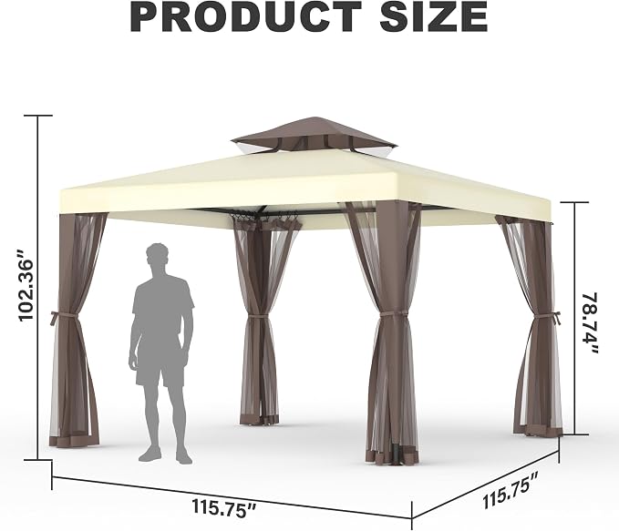 Outdoor Gazebo for Patio, 10×10 Canopy Tent - Image 6