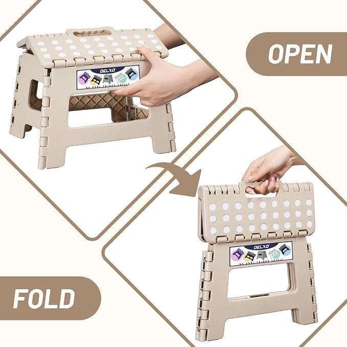 Delxo 9 Inch Kids Step Stool, 300 Lbs Folding Step Stool - Image 9
