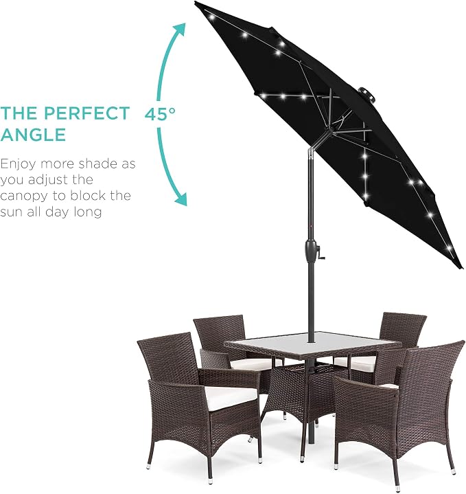 Best Choice Products 7.5ft Solar Umbrella LED Lighted Patio Umbrella, Table - Image 2