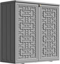 ZZM HDPE Outdoor Storage Shed, Outdoor Plastic Storage Cabinet, Horizontal by ZZM