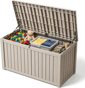 Outdoor Storage Box, 180 Gallon Waterproof Deck Box, Piston-Lift Tall Standing by GraceYourYard