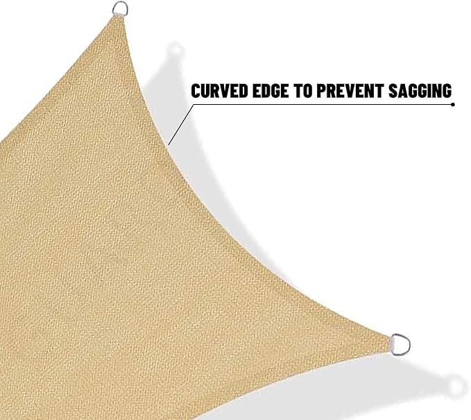 SUNNY GUARD Custom Size 18'x18'x18' Sand Sun Shade Sail Triangle UV Block Shade - Image 7