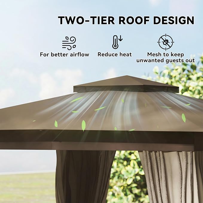 Outsunny 10' x 10' Outdoor Patio Gazebo - Image 3