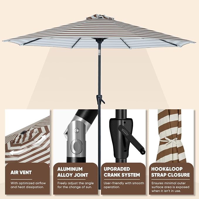 Tempera Patio Market Outdoor Table Umbrella - Image 3