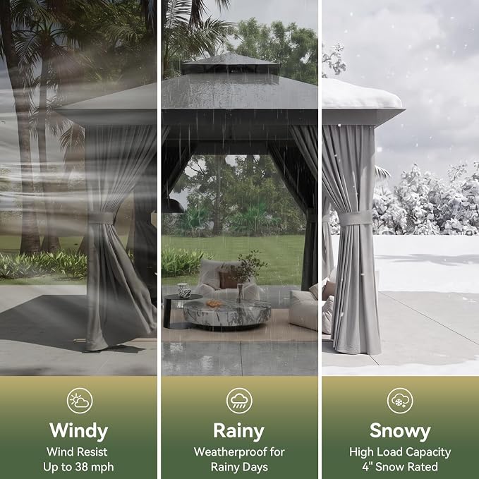 8'x8' Gazebo, Metal Frame Canopy - Image 6