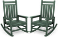 SERWALL Outdoor Rocking Chair Set of 2, HDPE Rocker by SERWALL