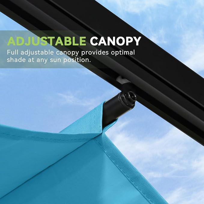 Aoxun 10'x12' Retractable Pergola, Heavy Duty Metal Frame - Image 3