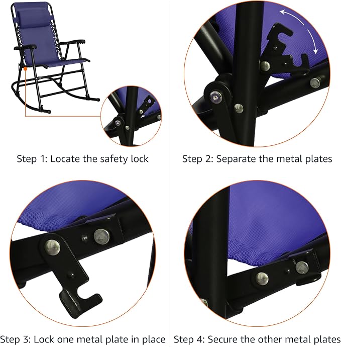 Amazon Basics Outdoor Portable Folding Rocking Chair - Image 6