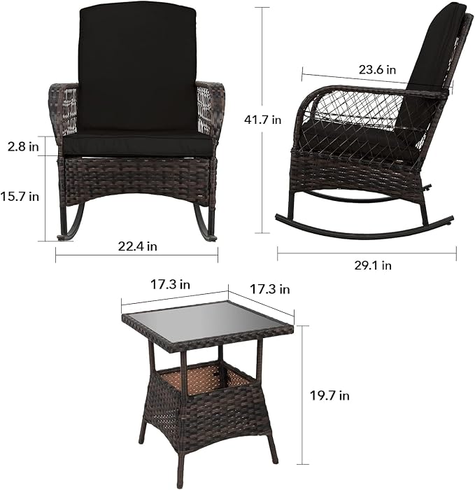 Patio Furniture Set Outdoor Rattan Chair Wicker Sofa Garden Conversation Bistro - Image 4