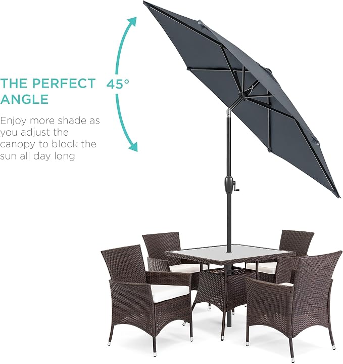 Best Choice Products 7.5ft Solar Umbrella LED Lighted Patio Umbrella, Table - Image 2