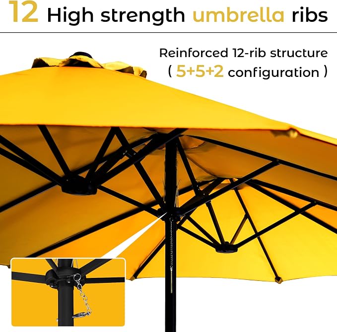 DomeShade 15FT Double-Sided Patio Umbrella - Image 7