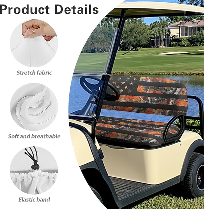 Fashion Print Golf Cart Seat Covers 2 Passenger Golf Cart Backrest Cover Golf Cart Seat Towel Gift for Friends