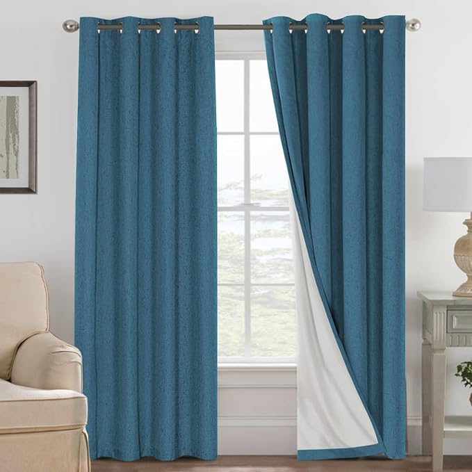 H.VERSAILTEX Linen Curtains 100% Blackout Curtains by HVERSAILTEX